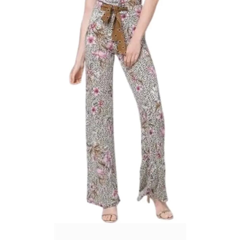 White House Black Market Women's Wide-Leg Pants Sunset Print EUC Size S